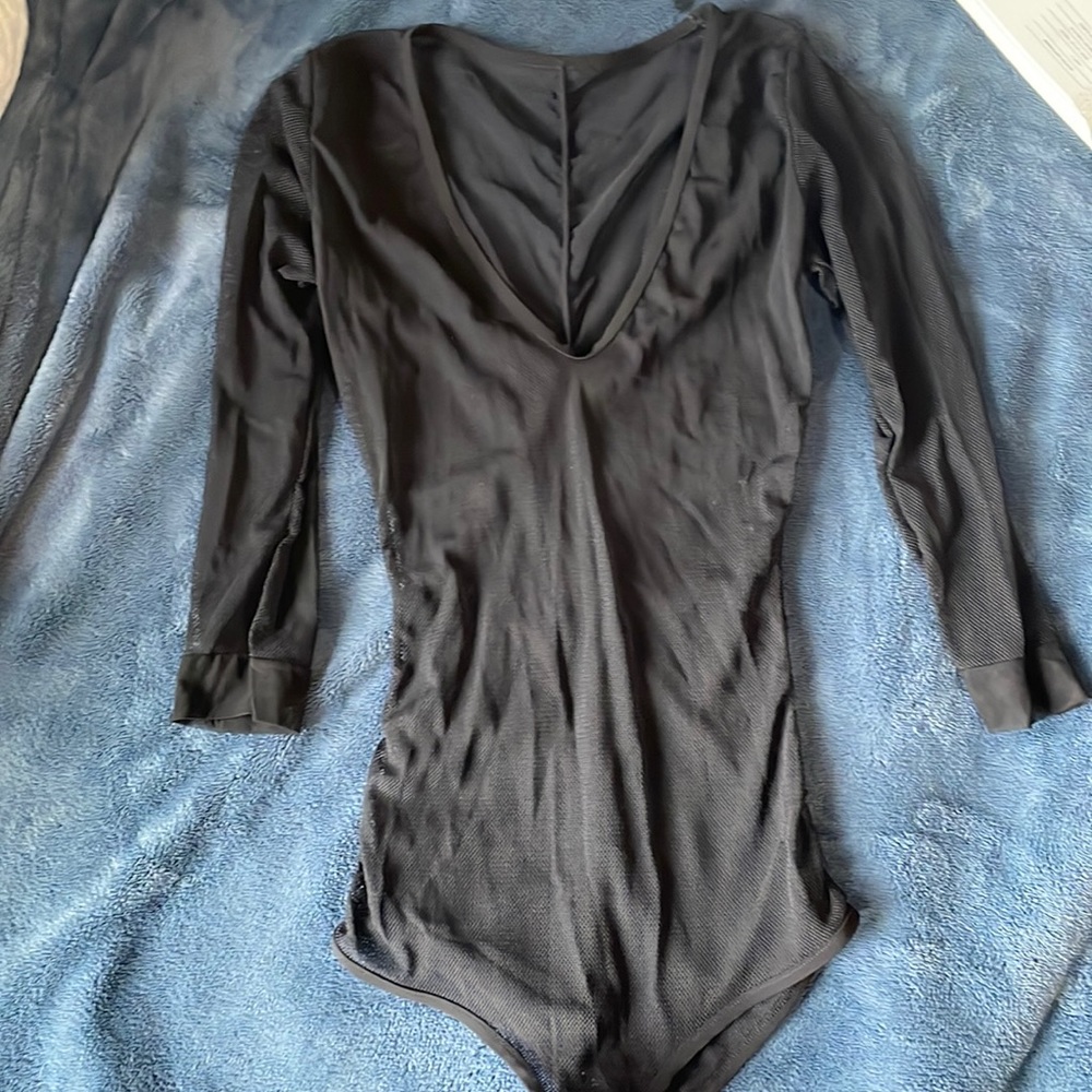 Black fish net body suit